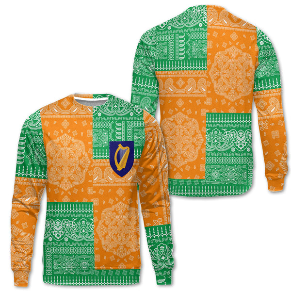 Ireland Sweatshirt Flag And Paisley Basic Style 1