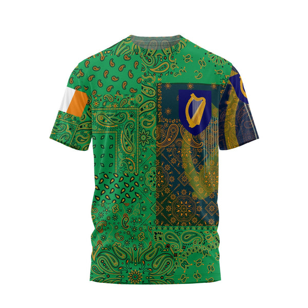 Ireland T Shirt Paisley Flag And Skull Style 1