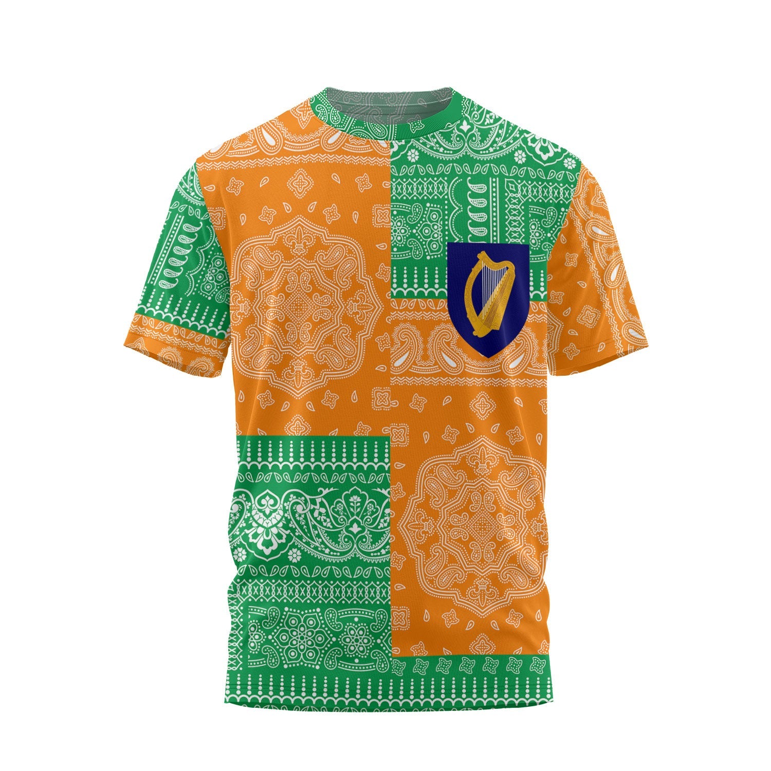 Ireland T Shirt Flag And Paisley Basic Style 2