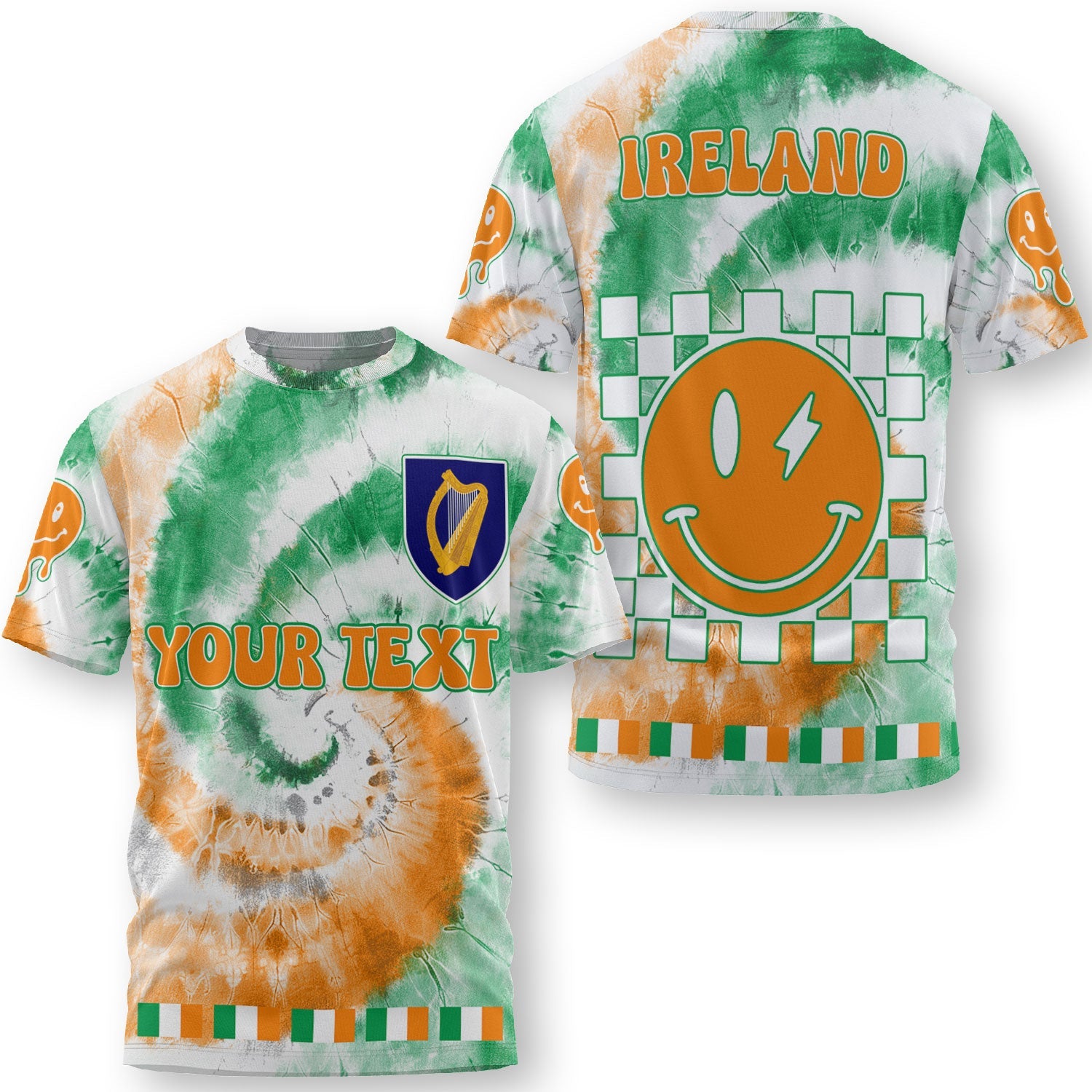 Ireland T Shirt Custom Tie Dye Style 3