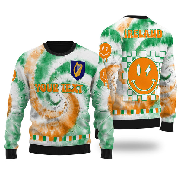 Ireland Ugly Sweater Custom Tie Dye Style 1