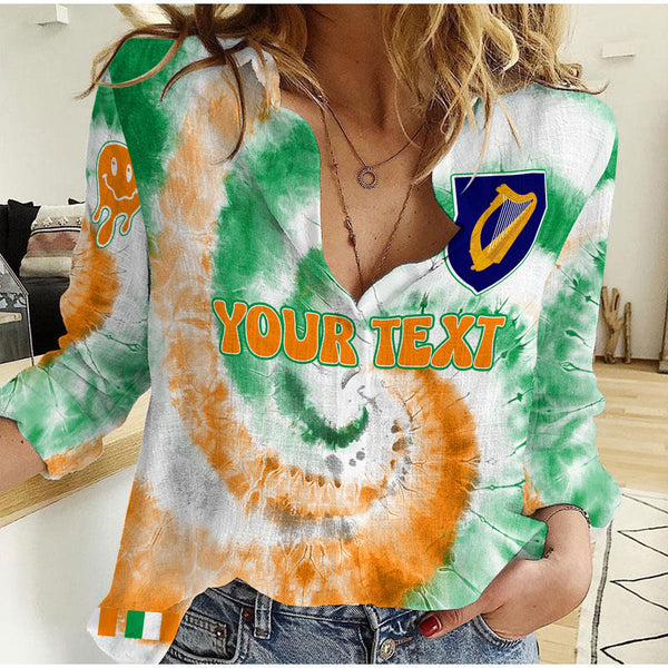 Ireland Women Casual Shirt Custom Tie Dye Style 1