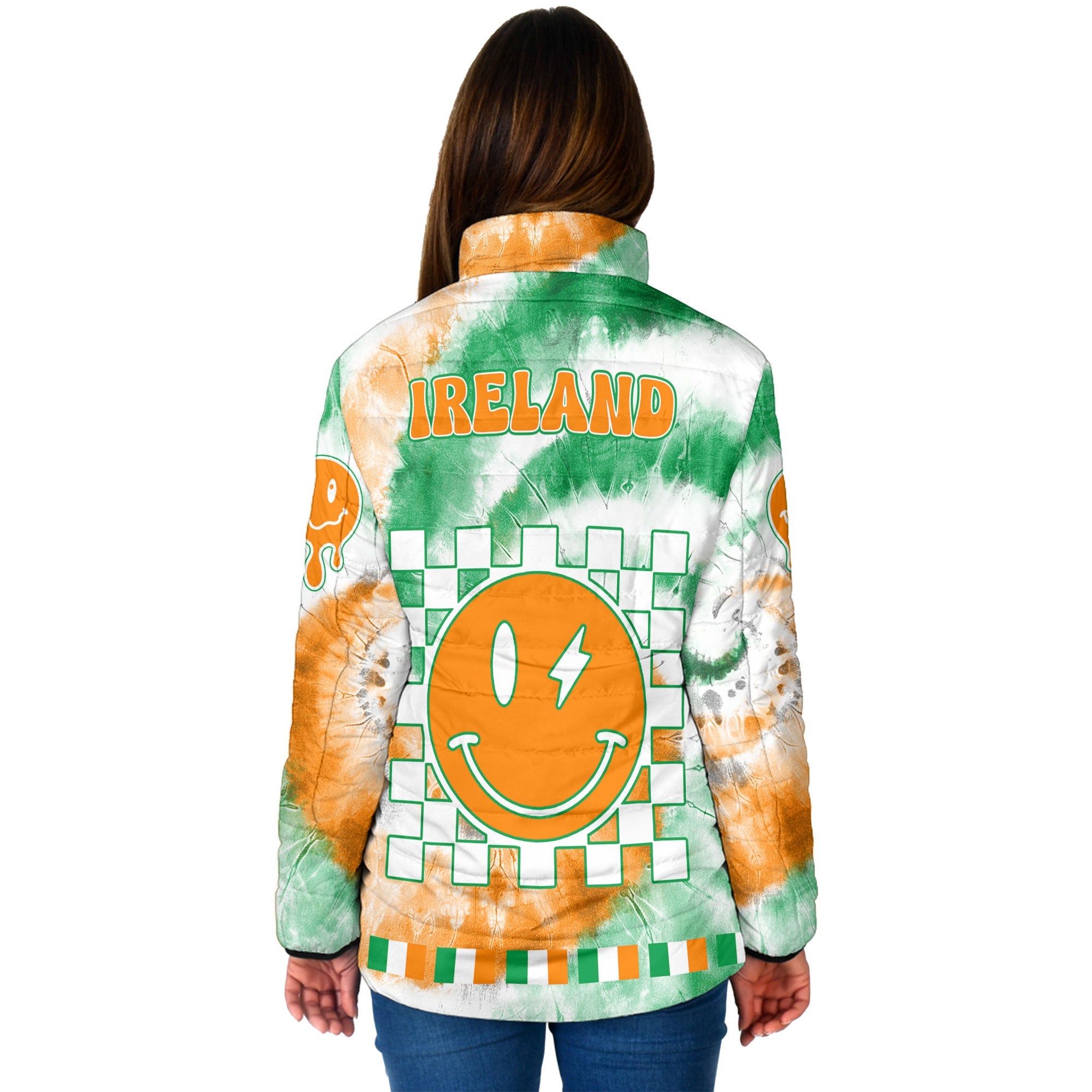 Ireland Women Padded Jacket Custom Tie Dye Style 2