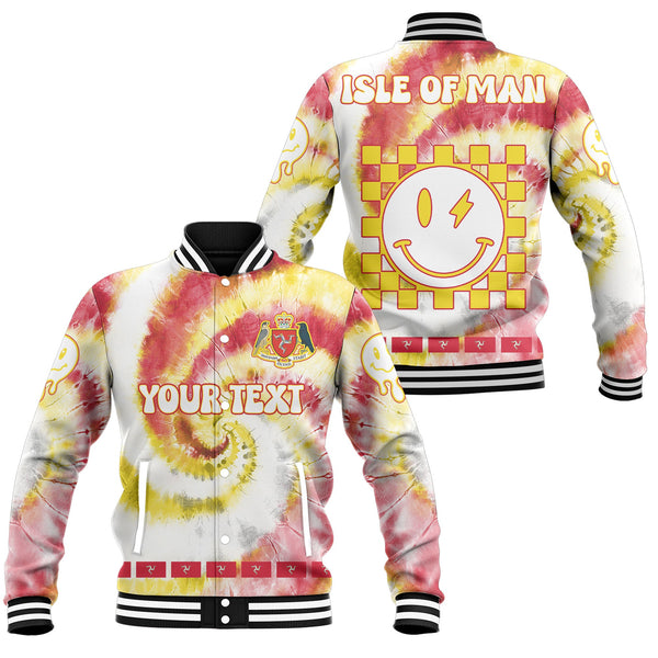 Isle Of Man Baseball Jacket Custom Tie Dye Style 1