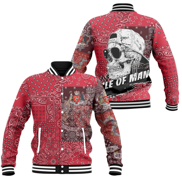 Isle Of Man Baseball Jacket Paisley Flag And Skull Style 1