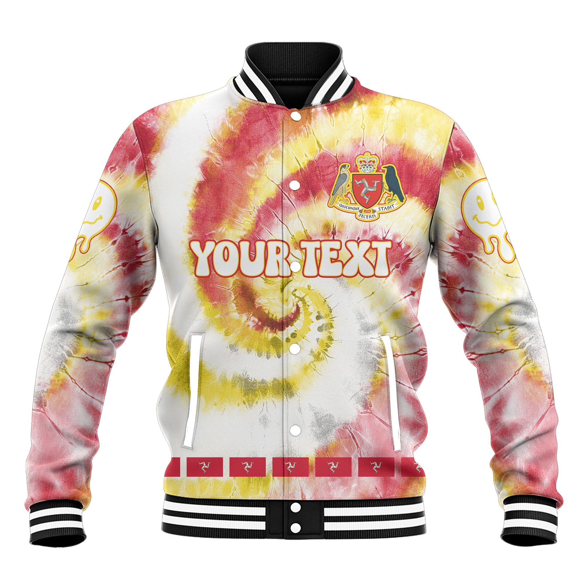 Isle Of Man Baseball Jacket Custom Tie Dye Style 2