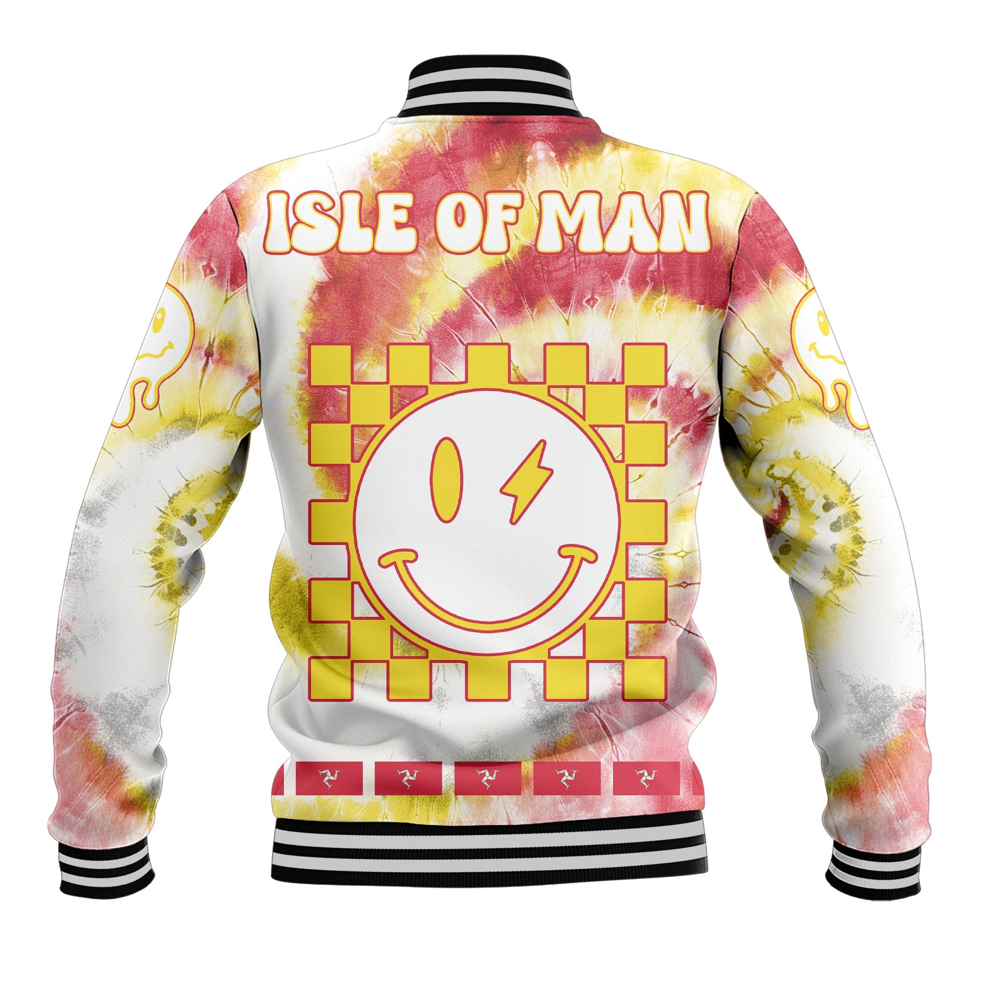 Isle Of Man Baseball Jacket Custom Tie Dye Style 3