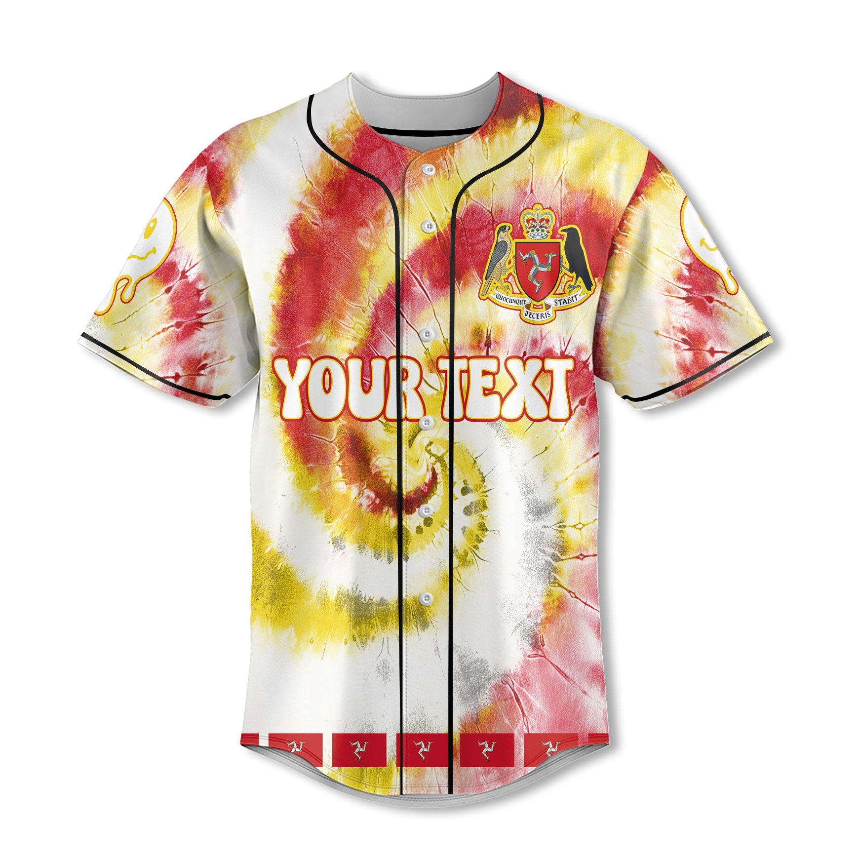 Isle Of Man Baseball Jersey Custom Tie Dye Style 2