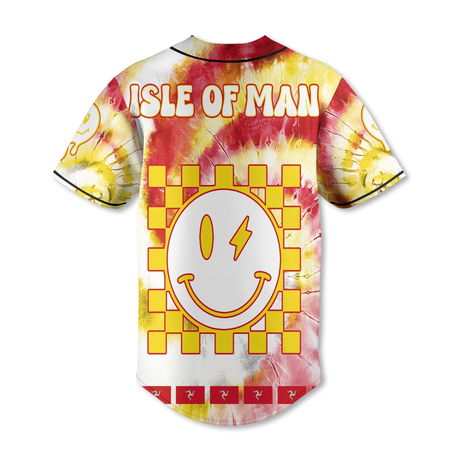 Isle Of Man Baseball Jersey Custom Tie Dye Style 3