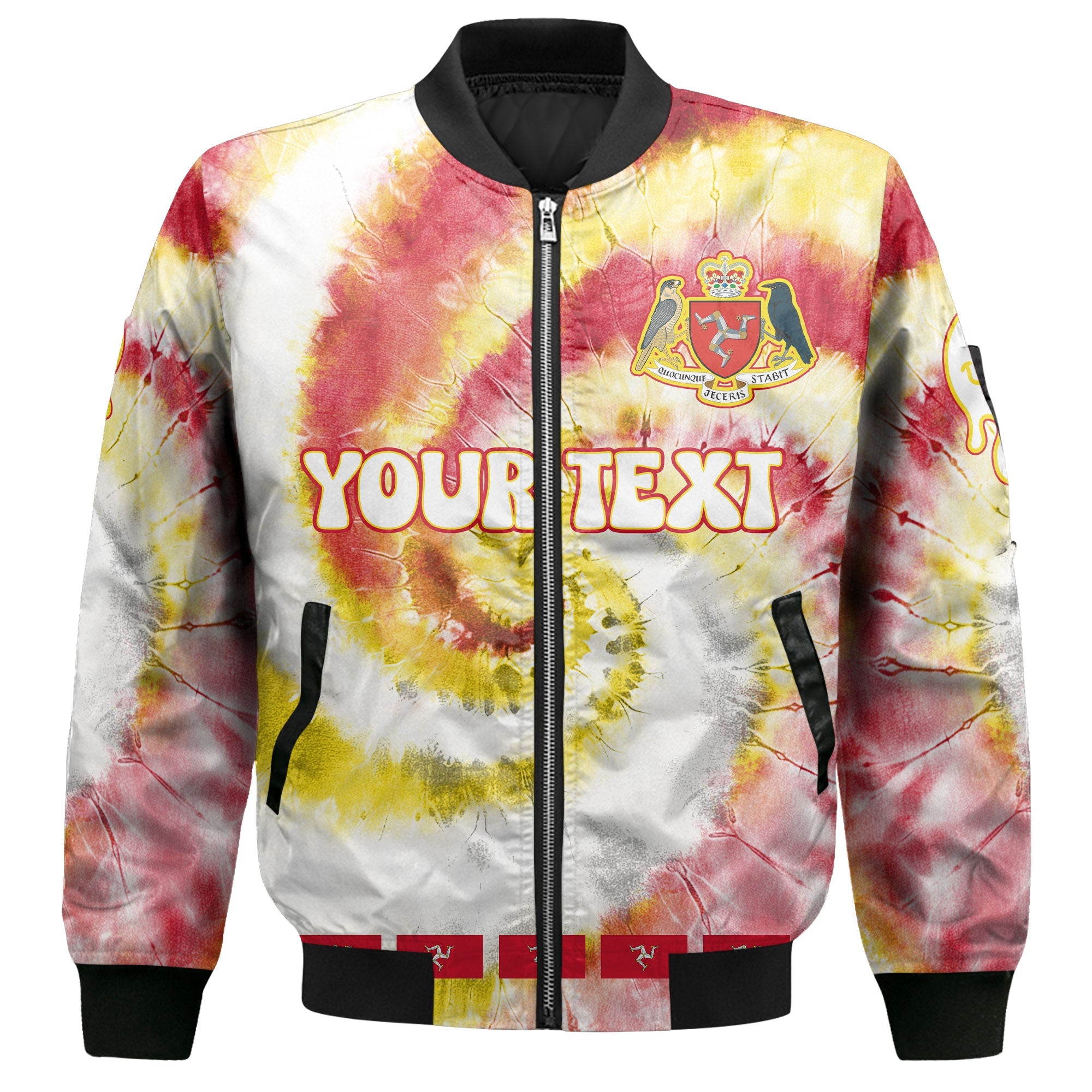 Isle Of Man Bomber Jacket Custom Tie Dye Style 2