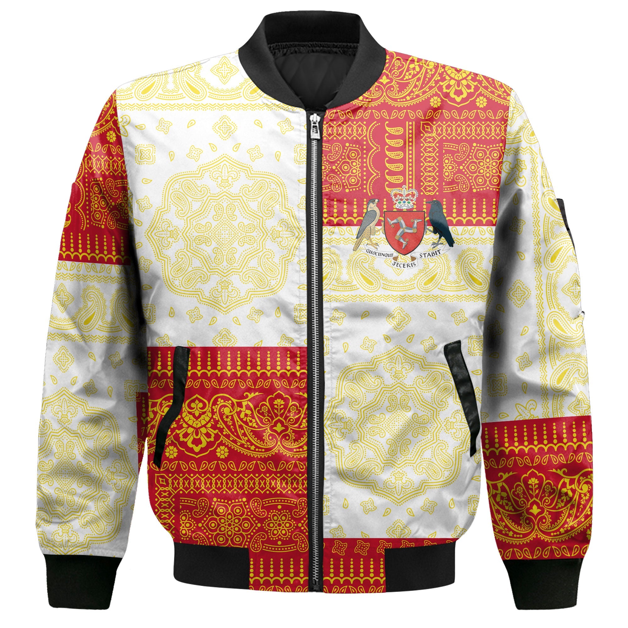 Isle Of Man Bomber Jacket Flag And Paisley Basic Style 2