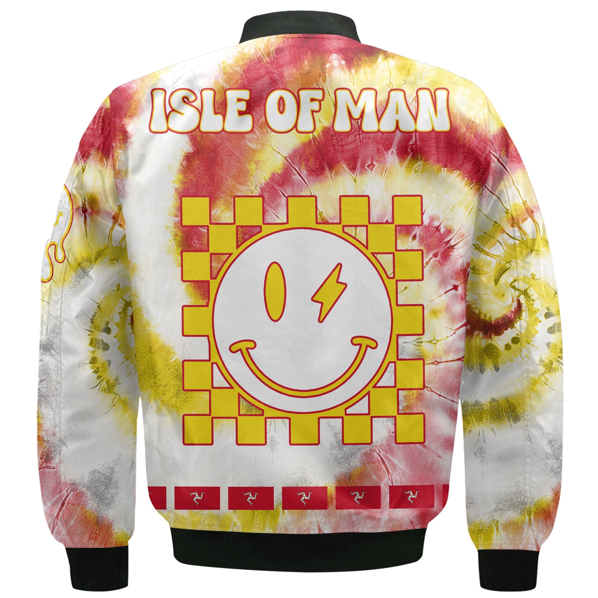 Isle Of Man Bomber Jacket Custom Tie Dye Style 3