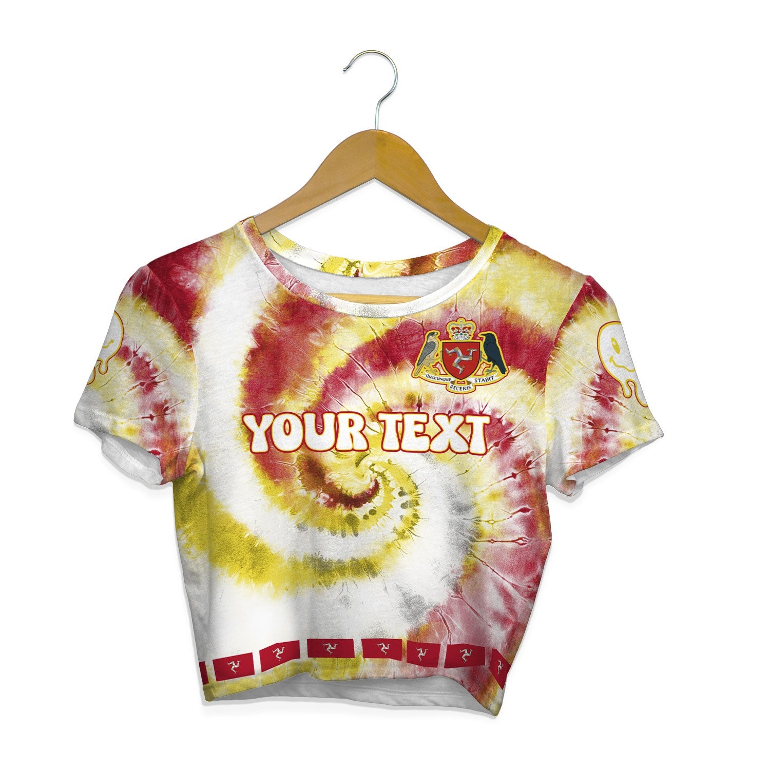 Isle Of Man Croptop T Shirt Custom Tie Dye Style 1