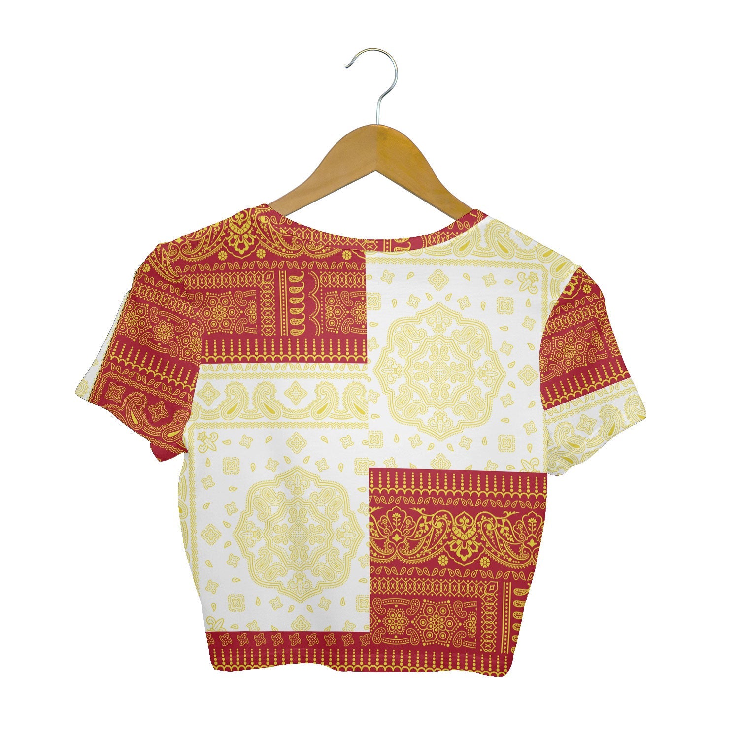 Isle Of Man Croptop T Shirt Flag And Paisley Basic Style 2