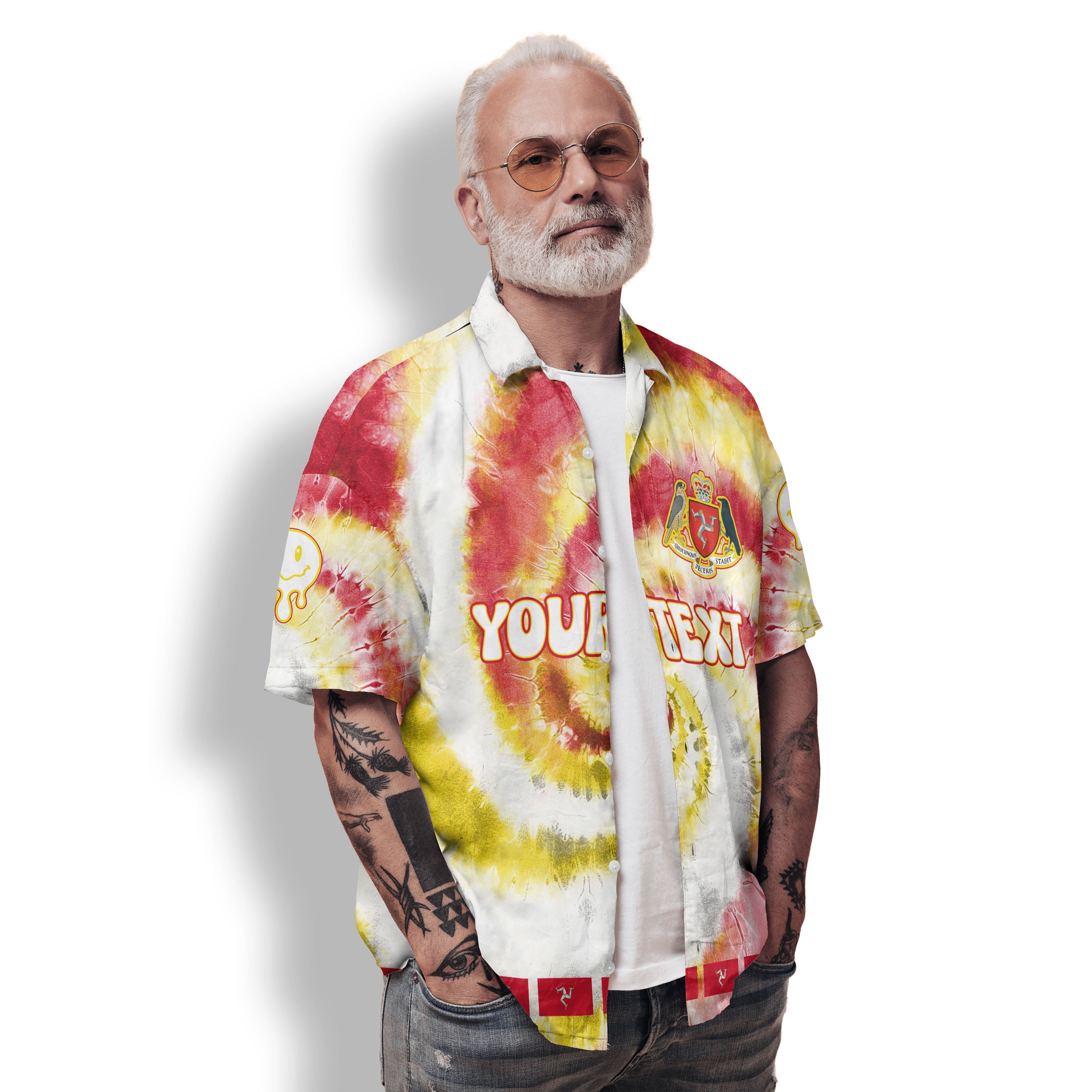 Isle Of Man Hawaiian Shirt Custom Tie Dye Style 2