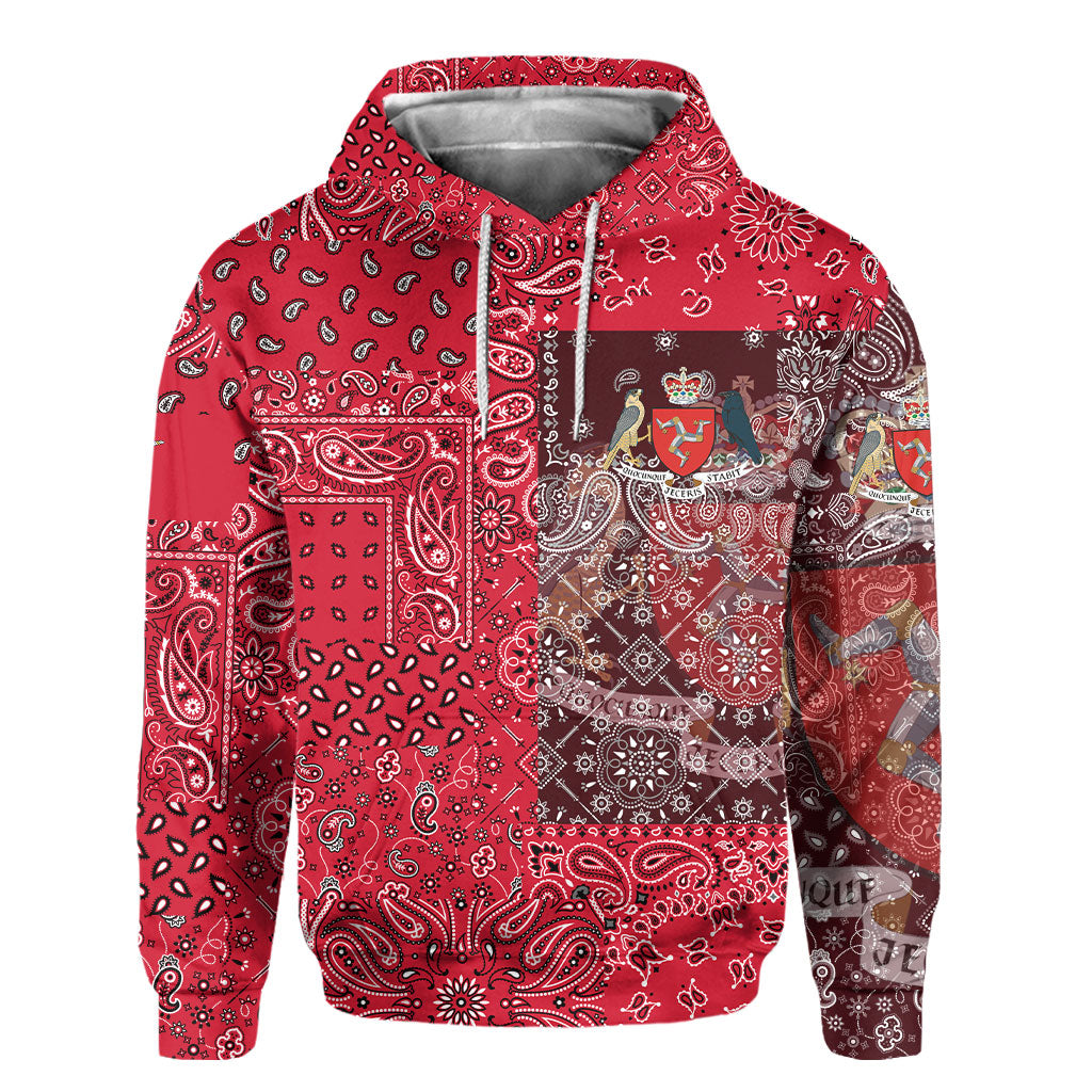 Isle Of Man Hoodie Paisley Flag And Skull Style 2