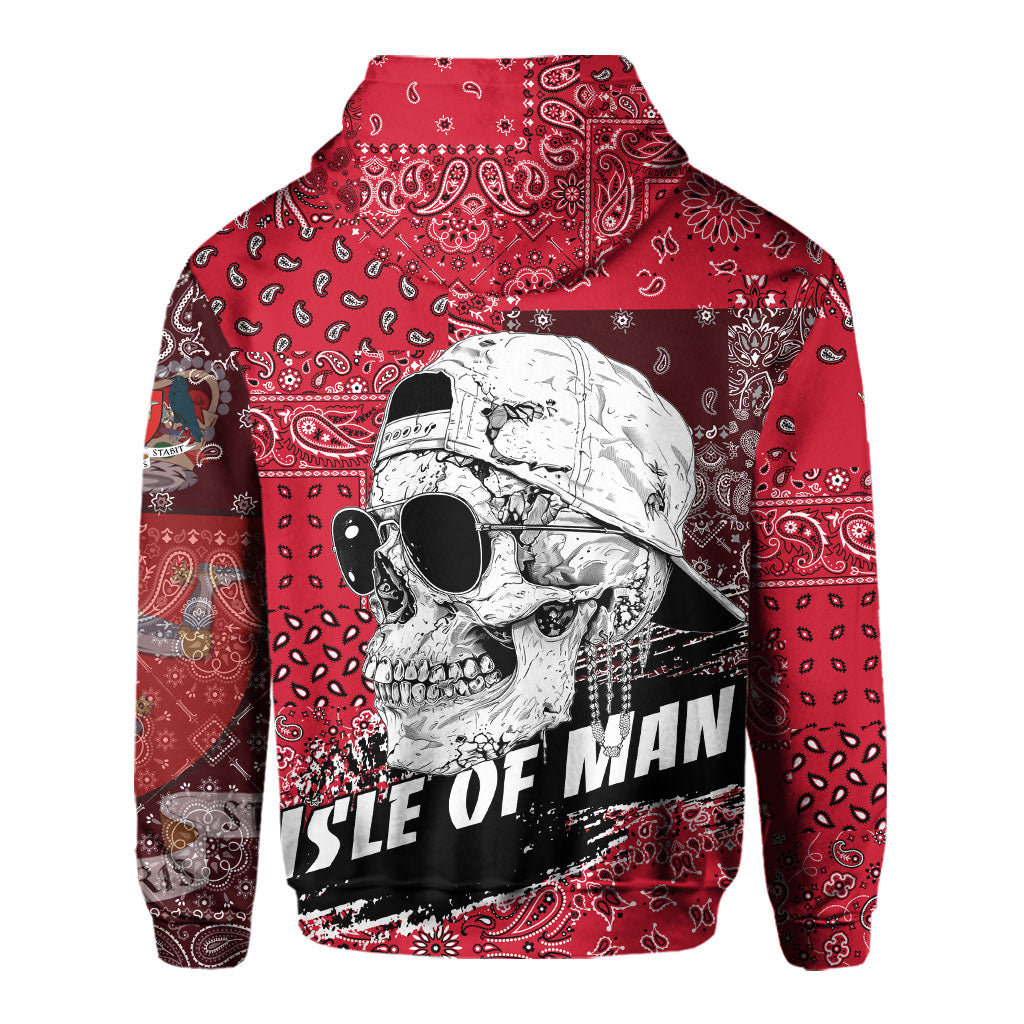 Isle Of Man Hoodie Paisley Flag And Skull Style 3