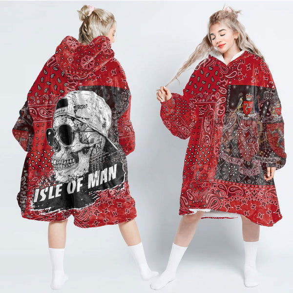 Isle Of Man Hoodie Blanket Paisley Flag And Skull Style 1