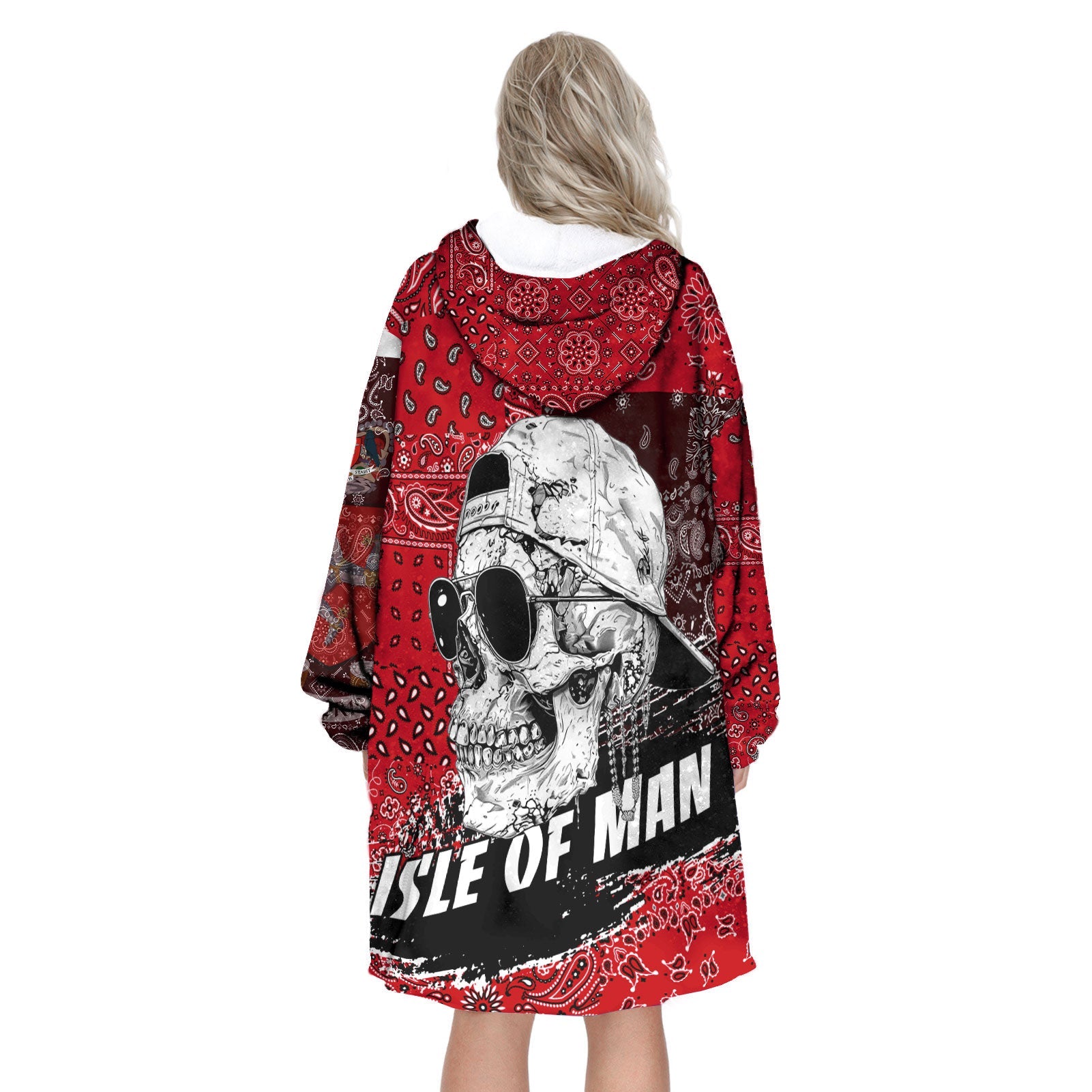 Isle Of Man Hoodie Blanket Paisley Flag And Skull Style 3