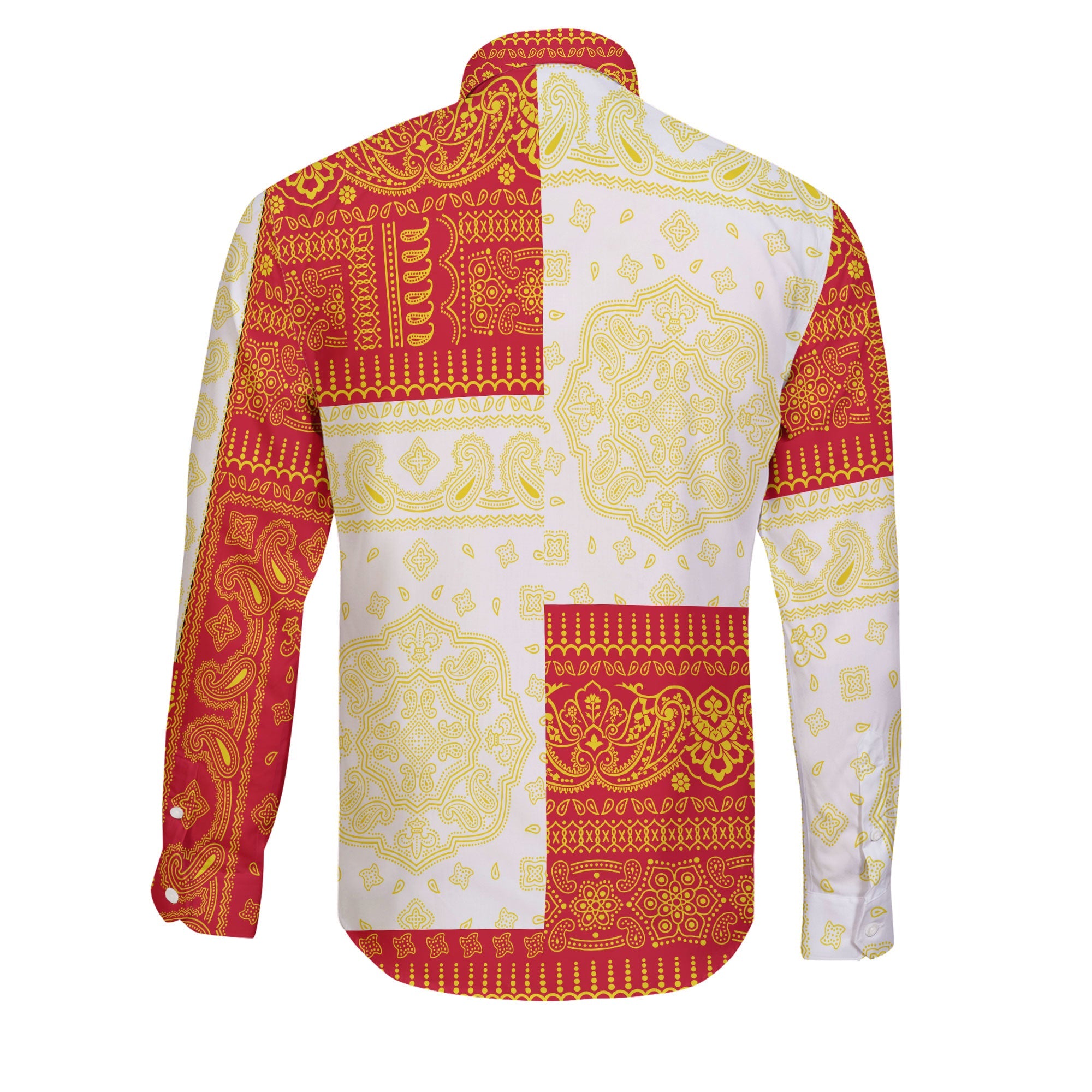 Isle Of Man Long Sleeve Button Shirt Flag And Paisley Basic Style 2