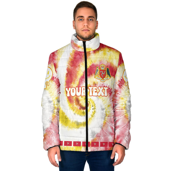 Isle Of Man Men Padded Jacket Custom Tie Dye Style 1