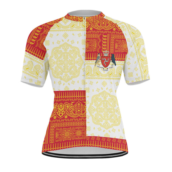 Isle Of Man Men Cycling Jersey Flag And Paisley Basic Style 1