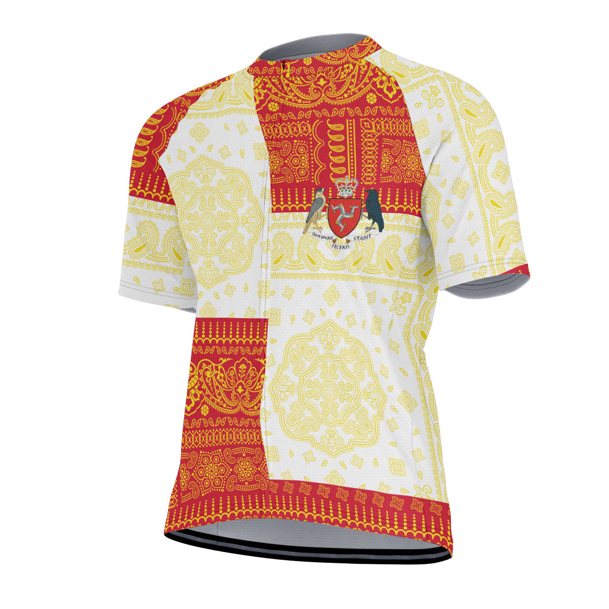 Isle Of Man Men Cycling Jersey Flag And Paisley Basic Style 2