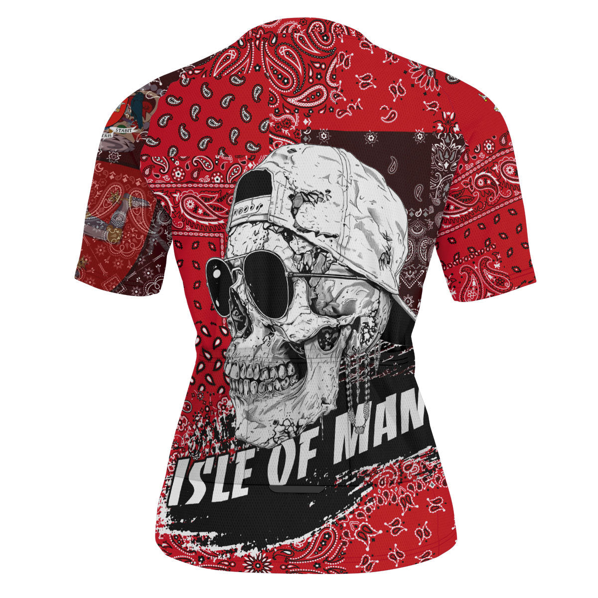 Isle Of Man Men Cycling Jersey Paisley Flag And Skull Style 3