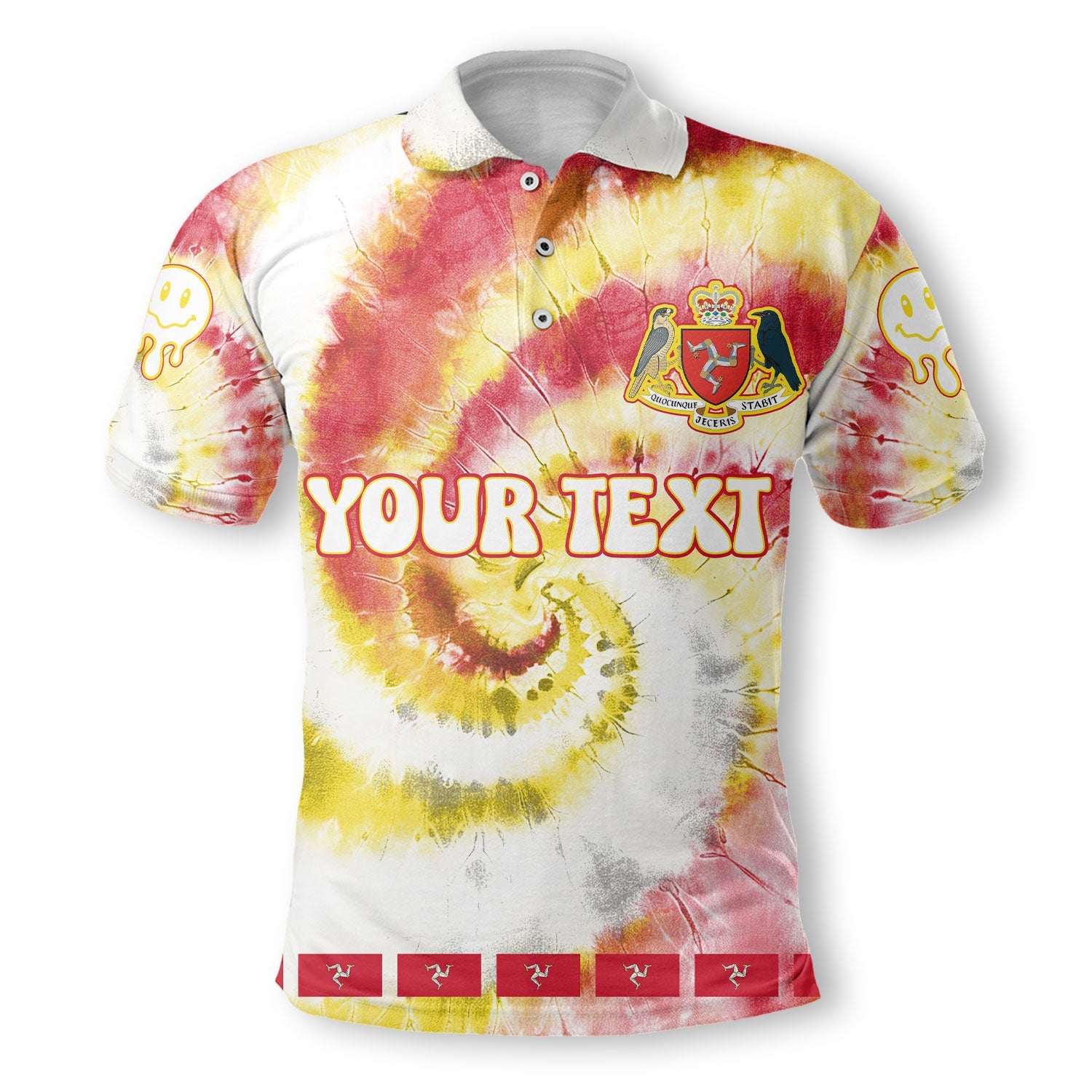 Isle Of Man Polo Shirt Custom Tie Dye Style 2