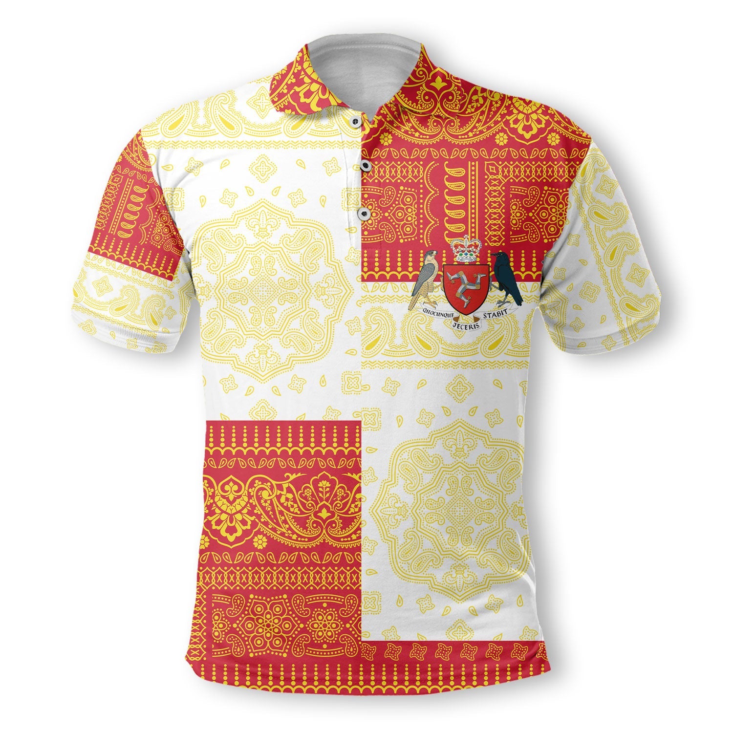 Isle Of Man Polo Shirt Flag And Paisley Basic Style 2