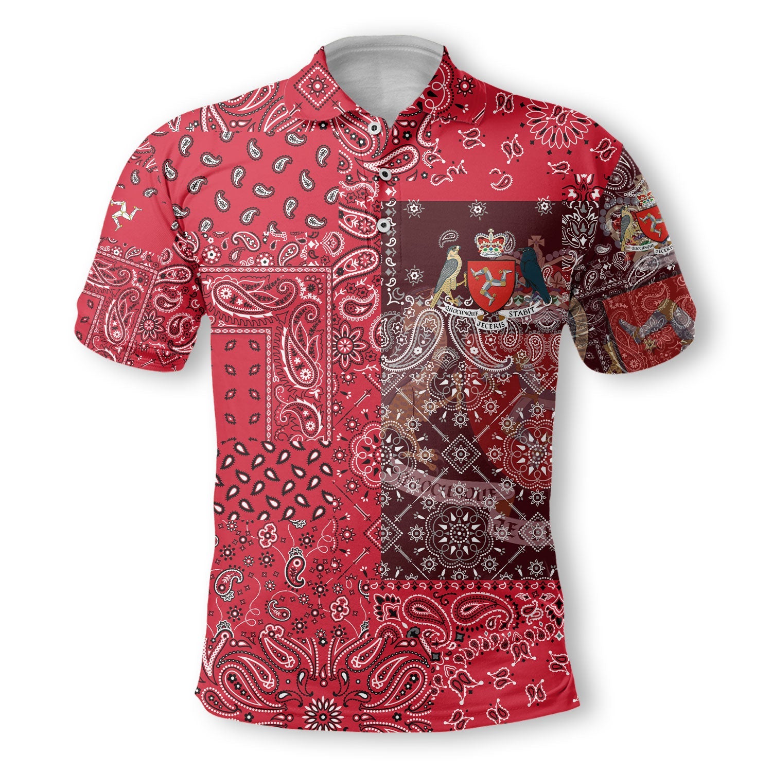 Isle Of Man Polo Shirt Paisley Flag And Skull Style 2