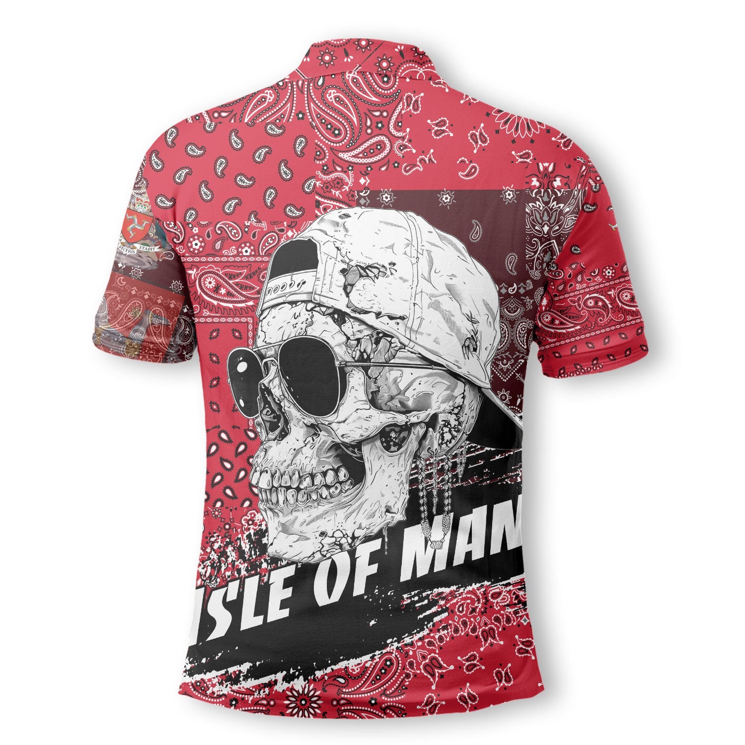 Isle Of Man Polo Shirt Paisley Flag And Skull Style 3