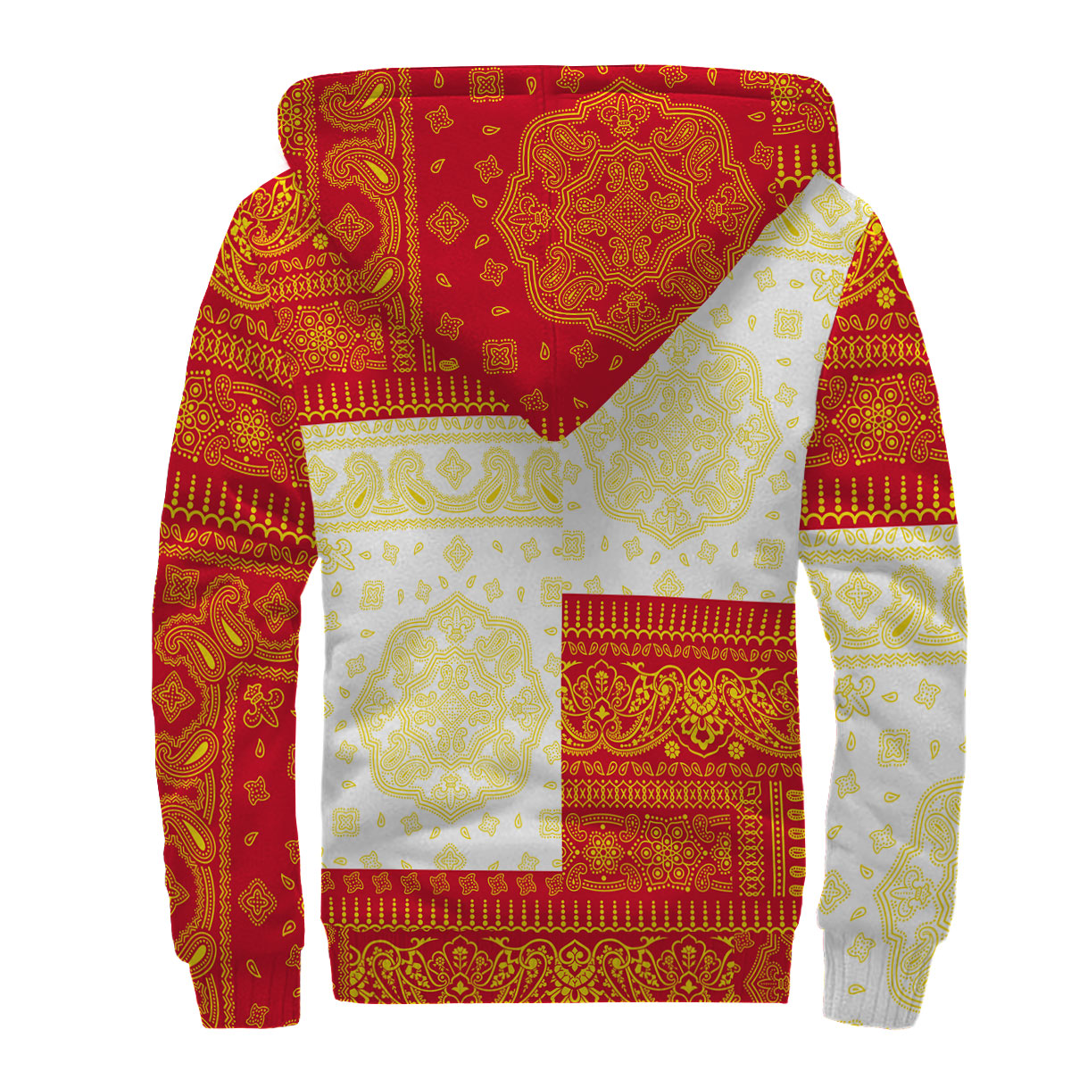 Isle Of Man Sherpa Hoodie Flag And Paisley Basic Style 2