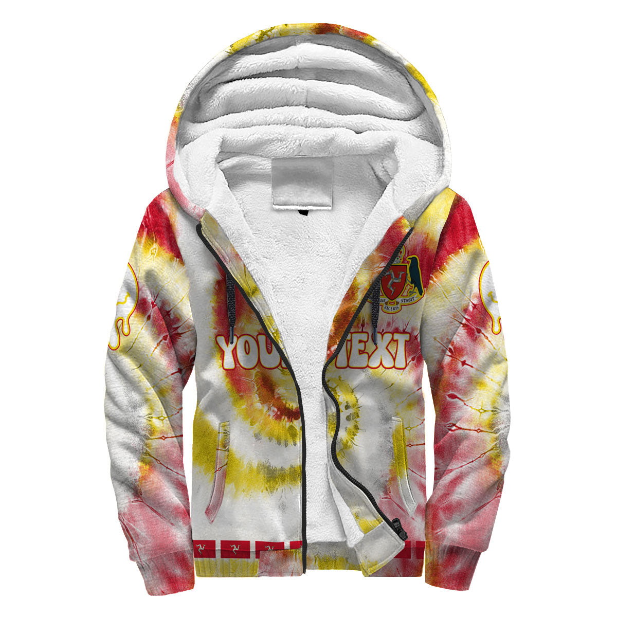 Isle Of Man Sherpa Hoodie Custom Tie Dye Style 3