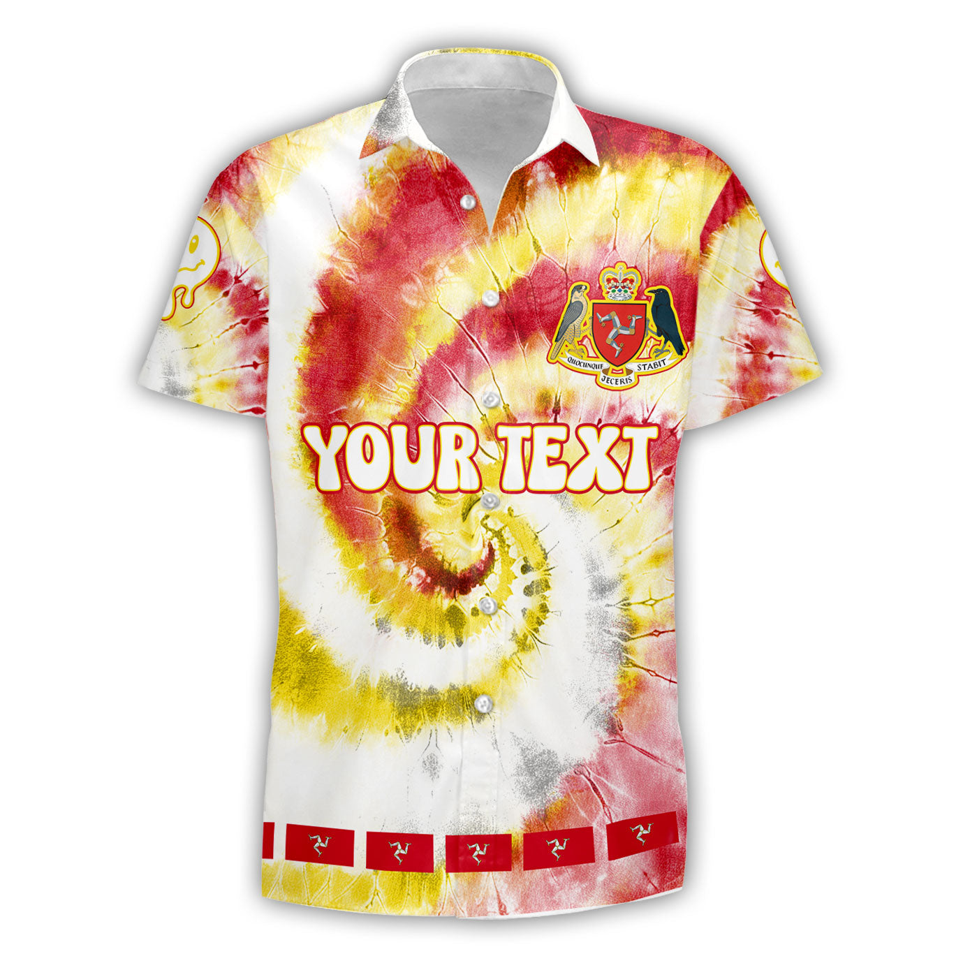 Isle Of Man Short Sleeve Shirt Custom Tie Dye Style 1