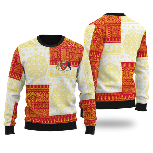 Isle Of Man Ugly Sweater Flag And Paisley Basic Style 1