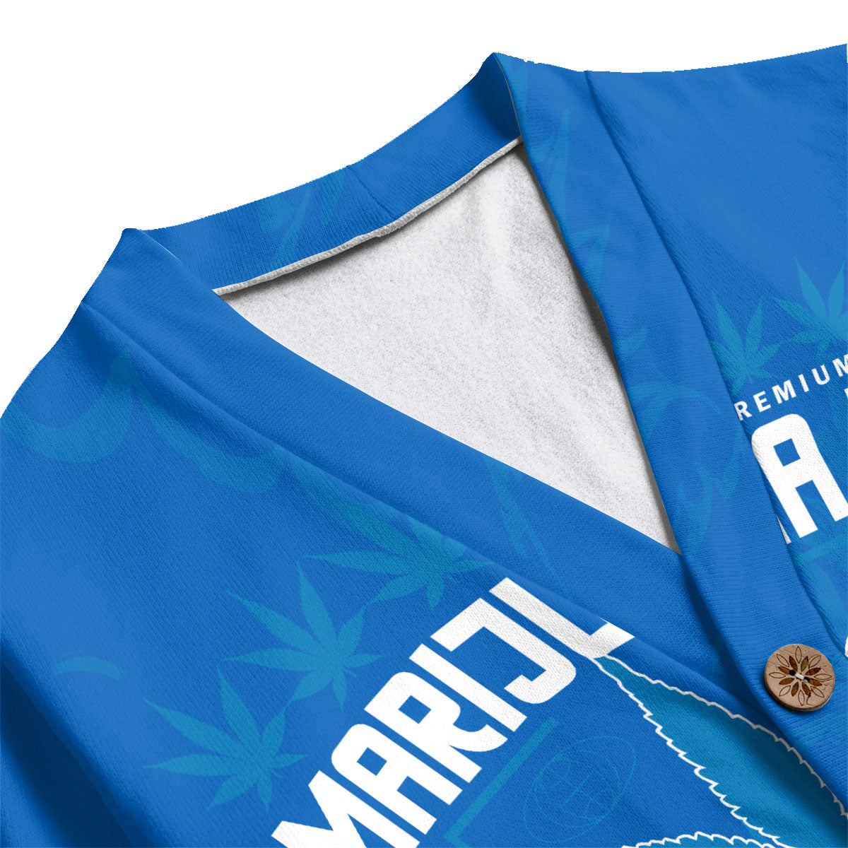 Israel Fleece Cardigan Flag & Coat Of Arms Marijuanas Style