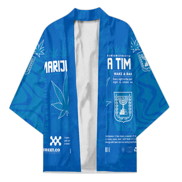 Israel Kimono Flag & Coat Of Arms Marijuanas Style