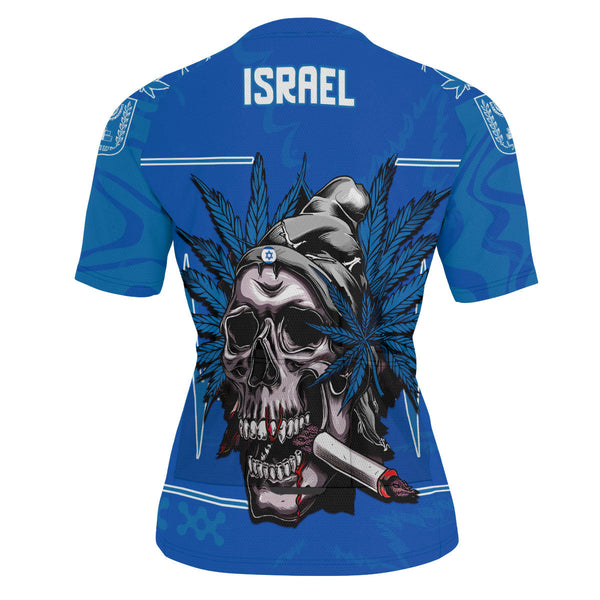 Israel Men's Cycling Jersey Flag & Coat Of Arms Marijuanas Style