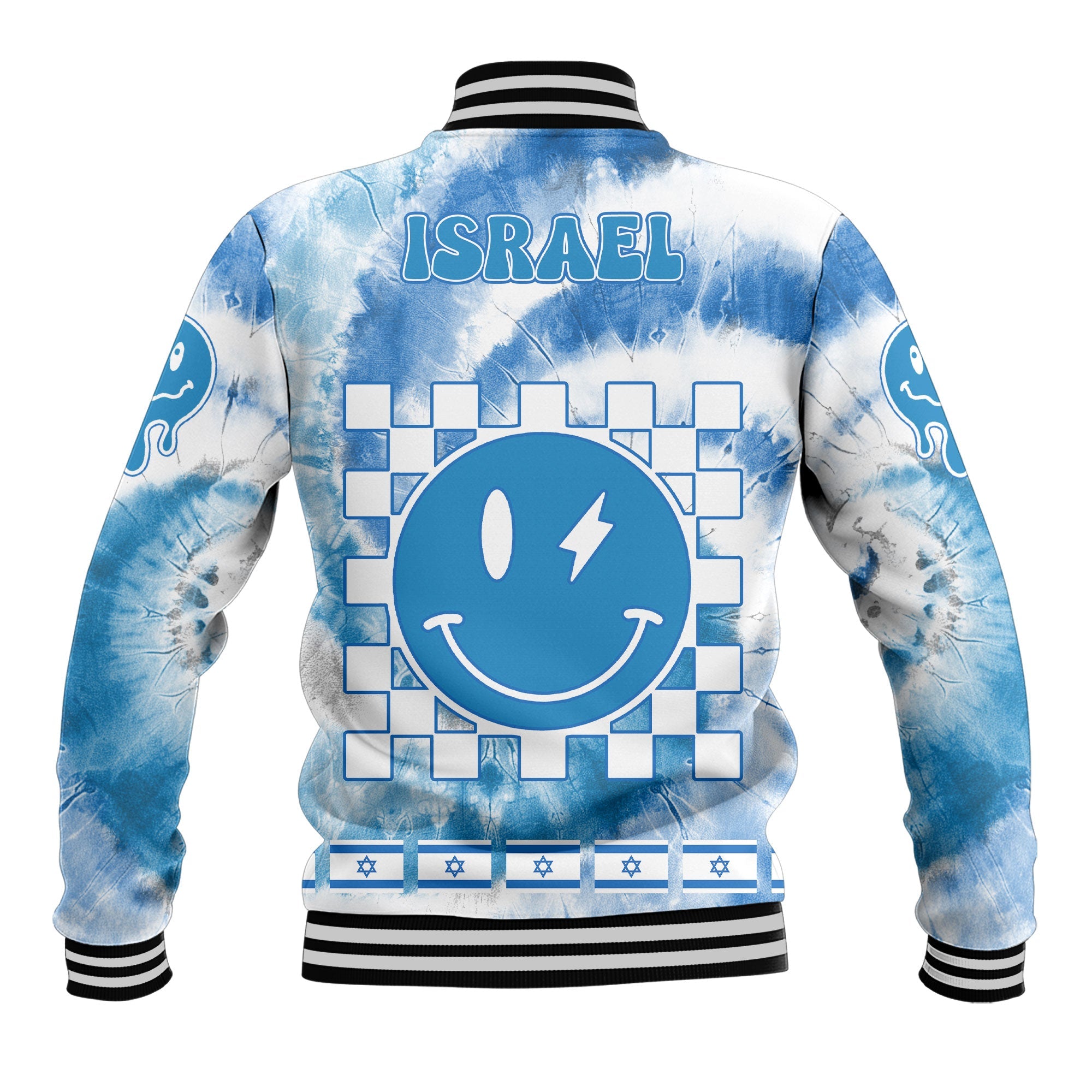 Israel Baseball Jacket Custom Tie Dye Style 3