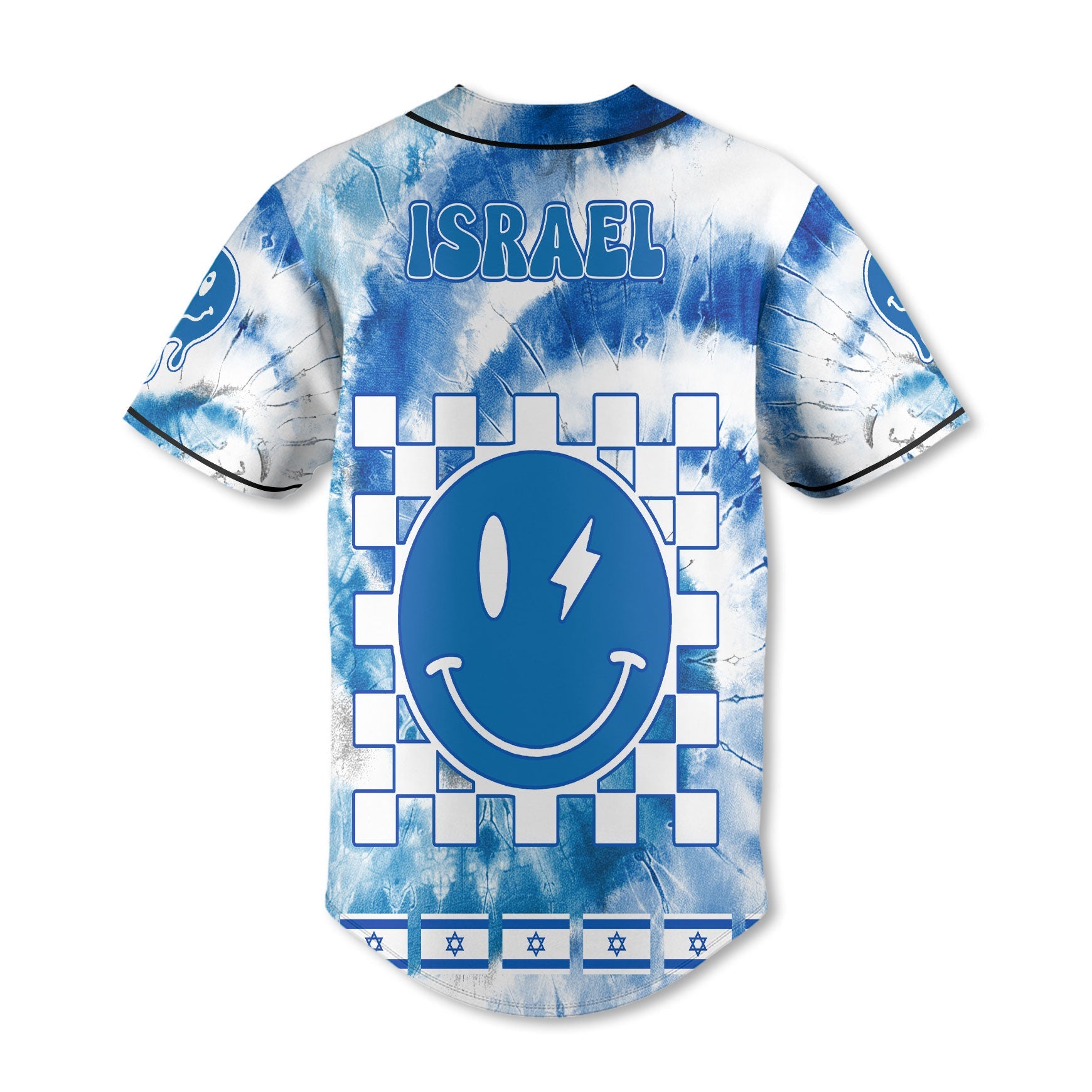 Israel Baseball Jersey Custom Tie Dye Style 3