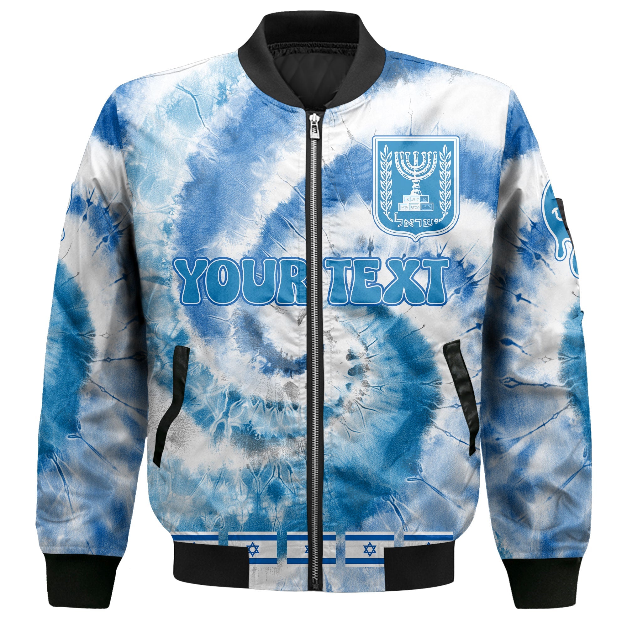 Israel Bomber Jacket Custom Tie Dye Style 2