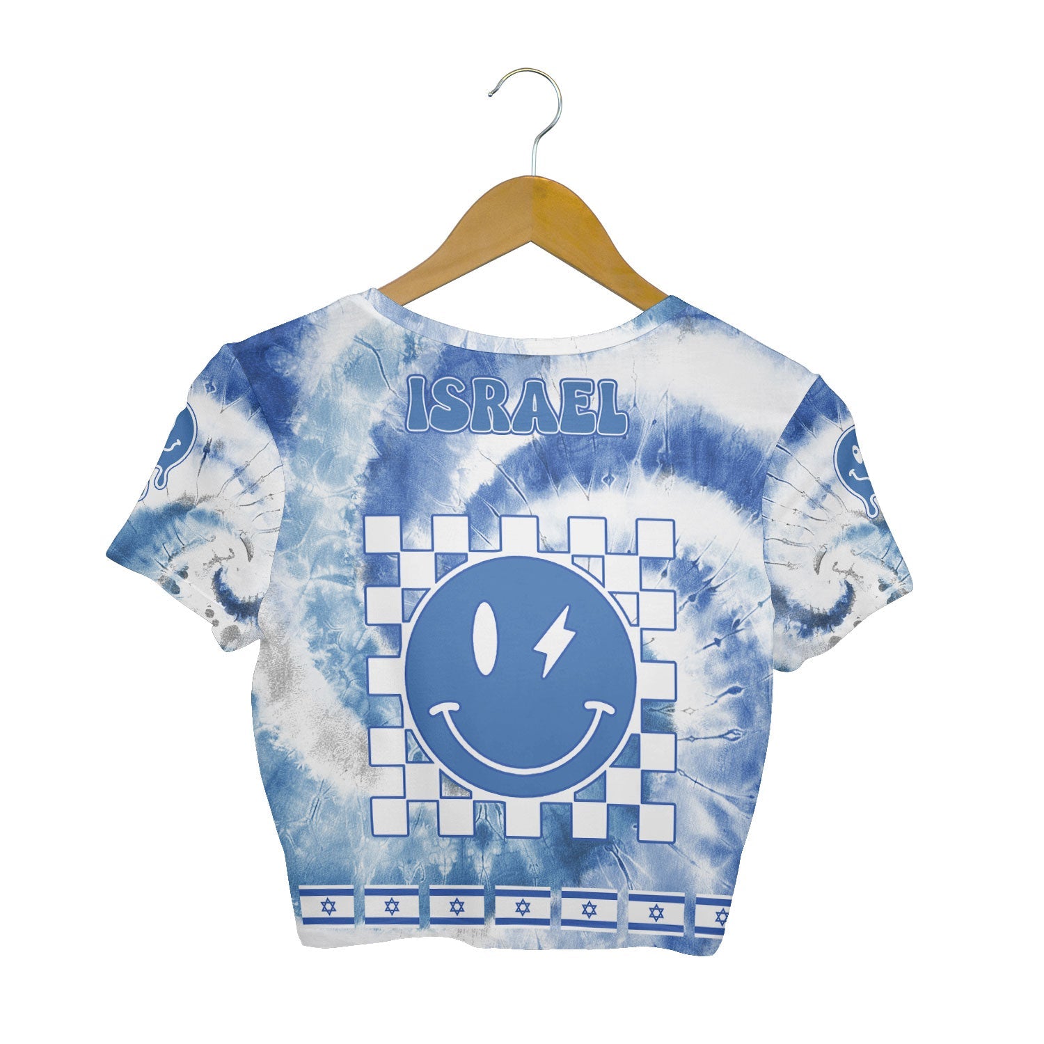 Israel Croptop T Shirt Custom Tie Dye Style 2