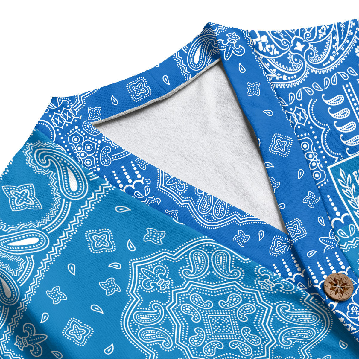 Israel Fleece Cardigan Flag And Paisley Basic Style 4