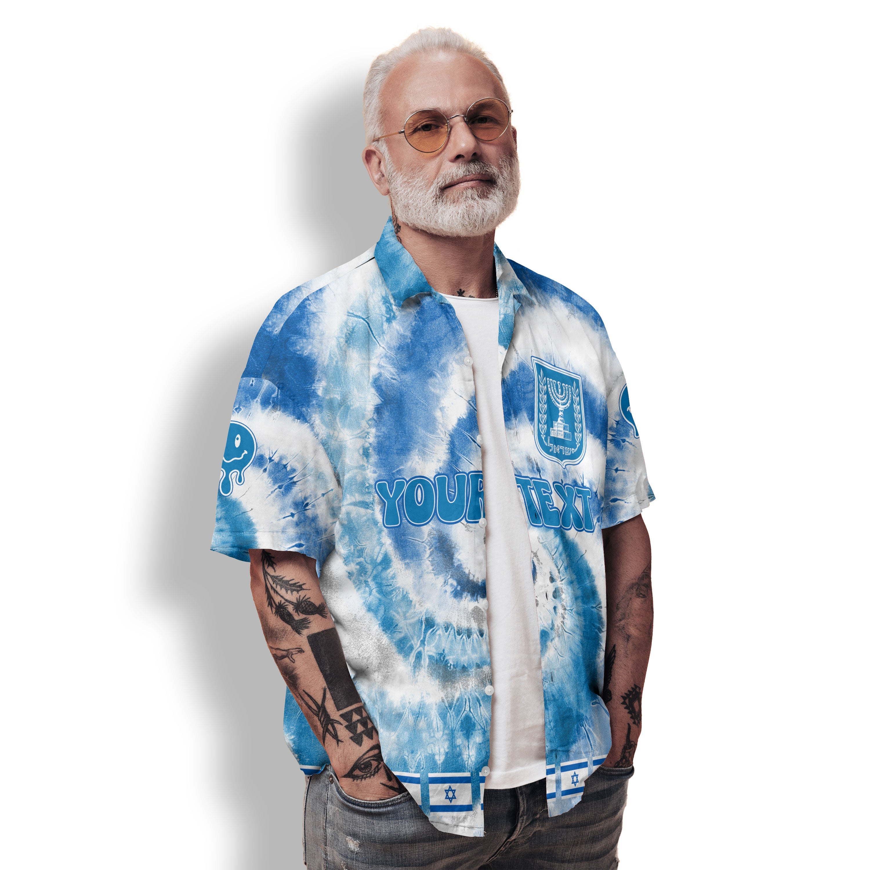 Israel Hawaiian Shirt Custom Tie Dye Style 2