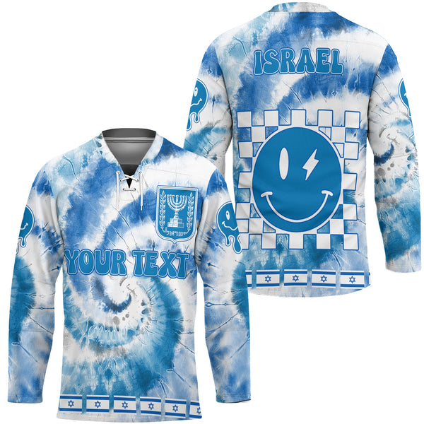 Israel Hockey Jersey Custom Tie Dye Style 1