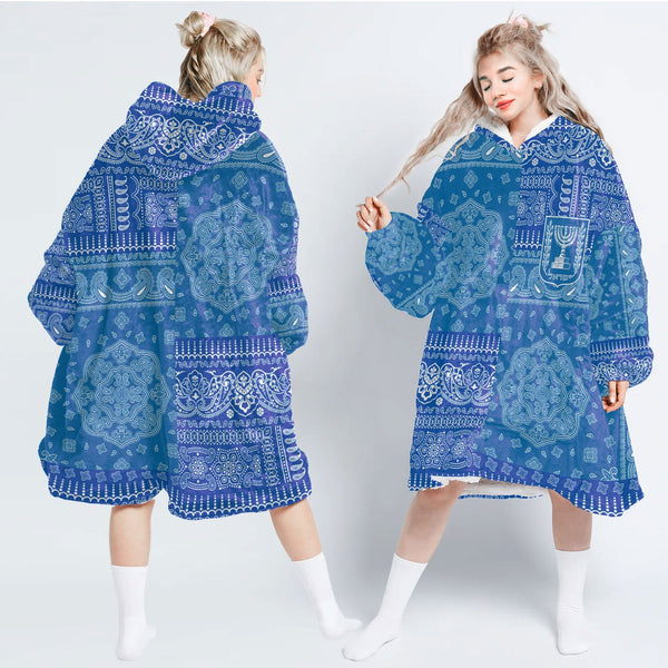 Israel Hoodie Blanket Flag And Paisley Basic Style 1