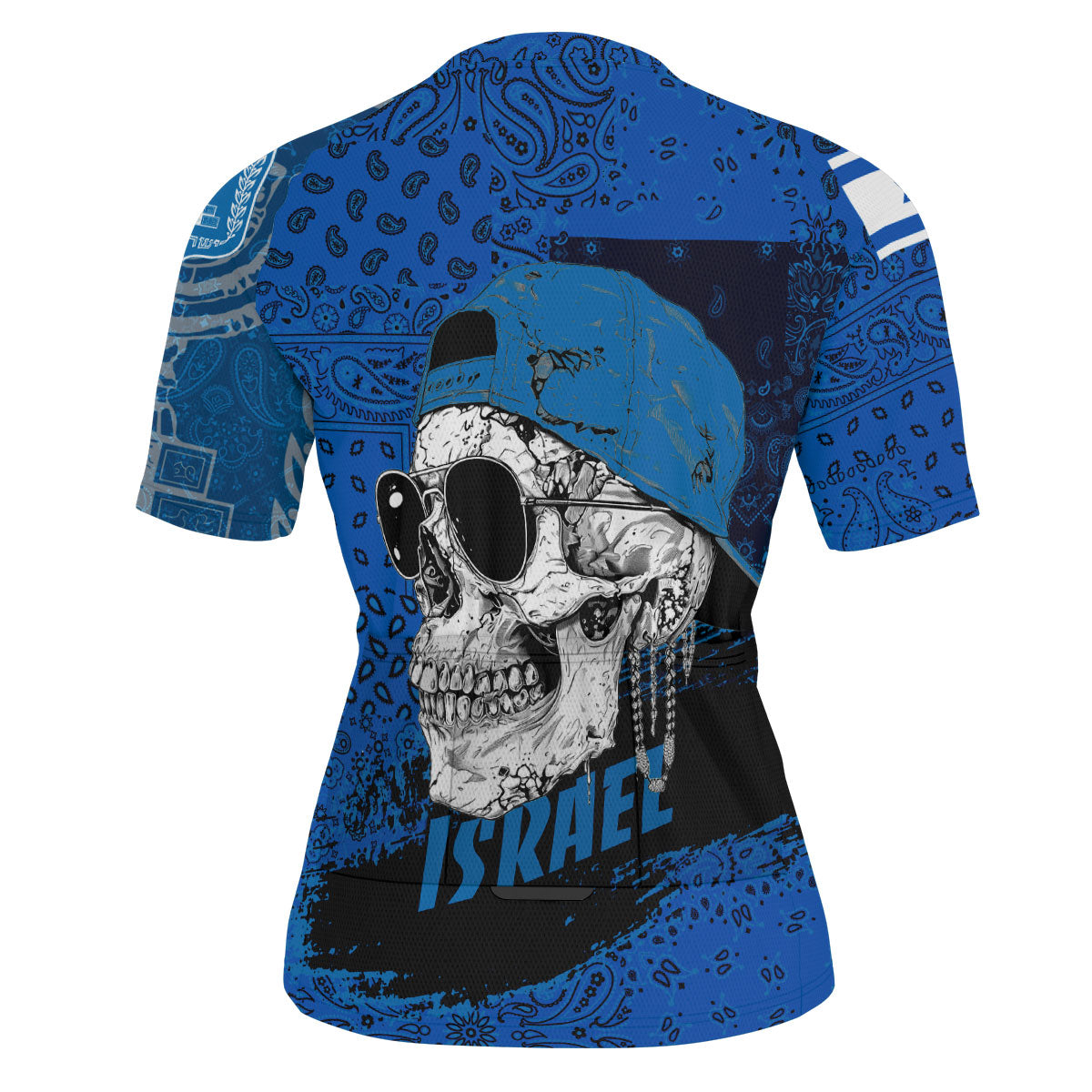 Israel Men Cycling Jersey Paisley Flag And Skull Style 3