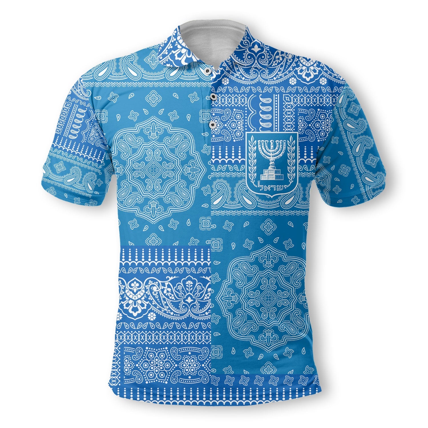 Israel Polo Shirt Flag And Paisley Basic Style 2