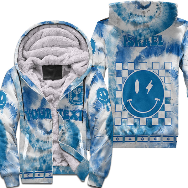 Israel Sherpa Hoodie Custom Tie Dye Style 1